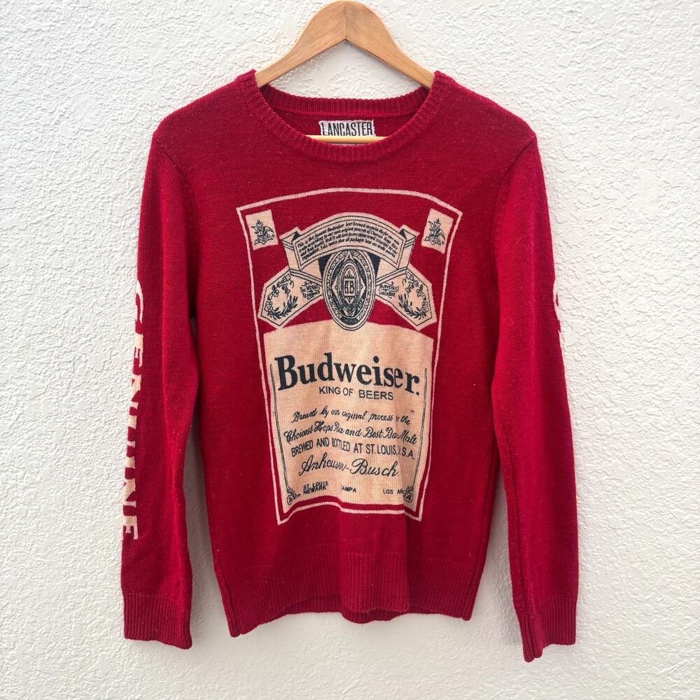 Vintage Style Budweiser Graphic Crewneck Sweater